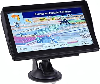 GPS Voiture, Carte de l'europe 2025, 7 Pouces/18CM, Navigation Hors Ligne, Mises à Jour Gratuites, Voix Réelles, Alerte Vitesse & Poi, Français Réglable, pour GPS Poids Lourds/Camping-Car/Camion,3D