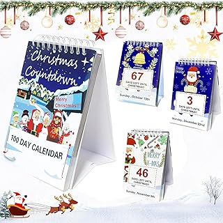 Calendrier compte à rebours de 100 jours de Noël 2025, Calendrier du compte à rebours de Noël, cadeau de Noël pour la décoration de la maison et du bureau