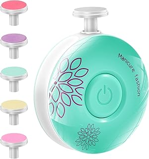 Brencco Lime à ongles électrique pour bébé avec six têtes de broyage interchangeables, faible bruit