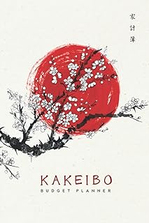 Kakeibo Budget Planner: Kakeibo Journal – Personal Expense Tracker for Bookkeeping Budgeting & Money Saving | Monthly Budget Planner Book Bill Payment ... White Red Sun 6”x9” (Premium Cream Paper)